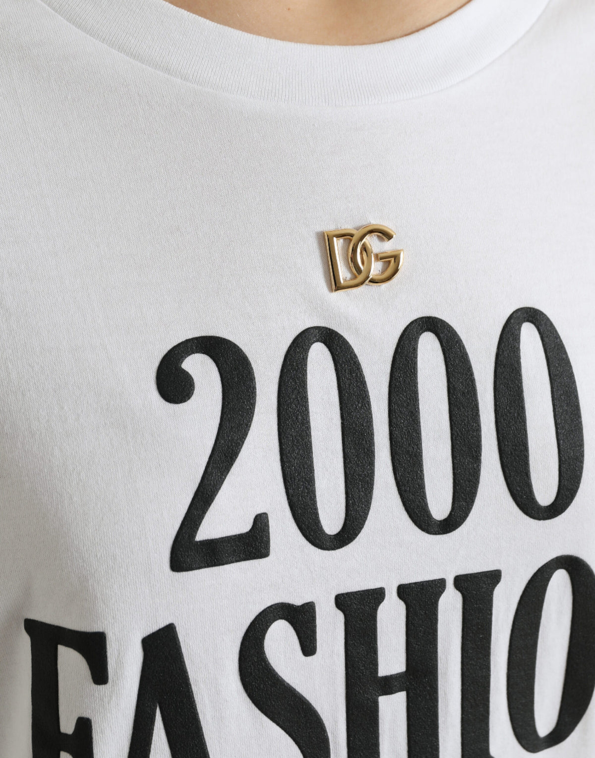 Dolce & Gabbana White Slogan-Print Lace-Up T-Shirt