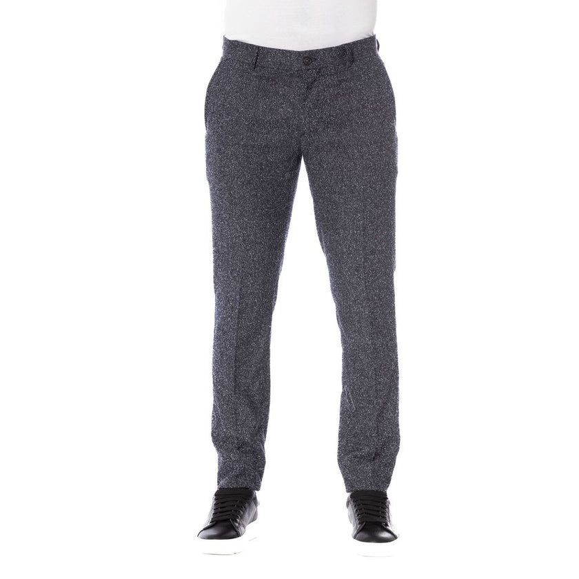 Trussardi Schwarze Herrenhose aus Baumwolle