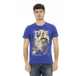Trussardi Action Blaues Baumwoll-T-Shirt für Herren