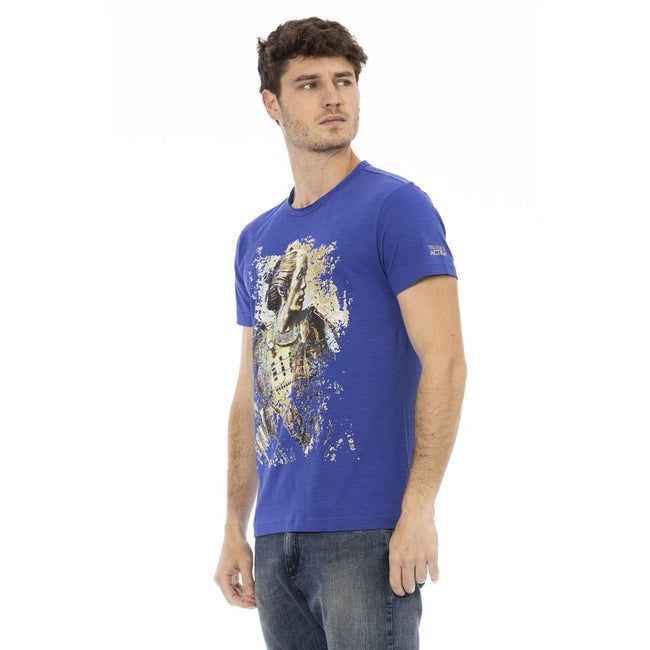 Trussardi Action Blaues Baumwoll-T-Shirt für Herren