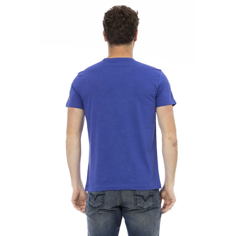 Trussardi Action Blaues Baumwoll-T-Shirt für Herren