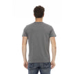Trussardi Action Graues Baumwoll-T-Shirt für Herren mit Kurzen Ärmeln