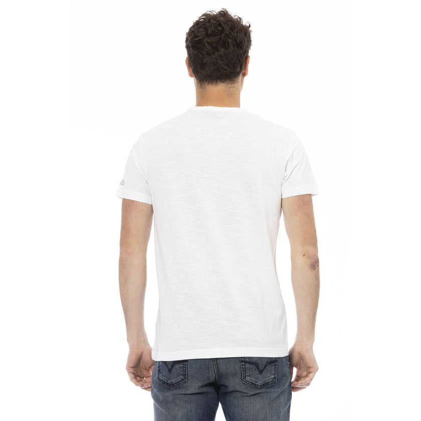 Trussardi Action Weißes Herren-T-Shirt aus Baumwolle