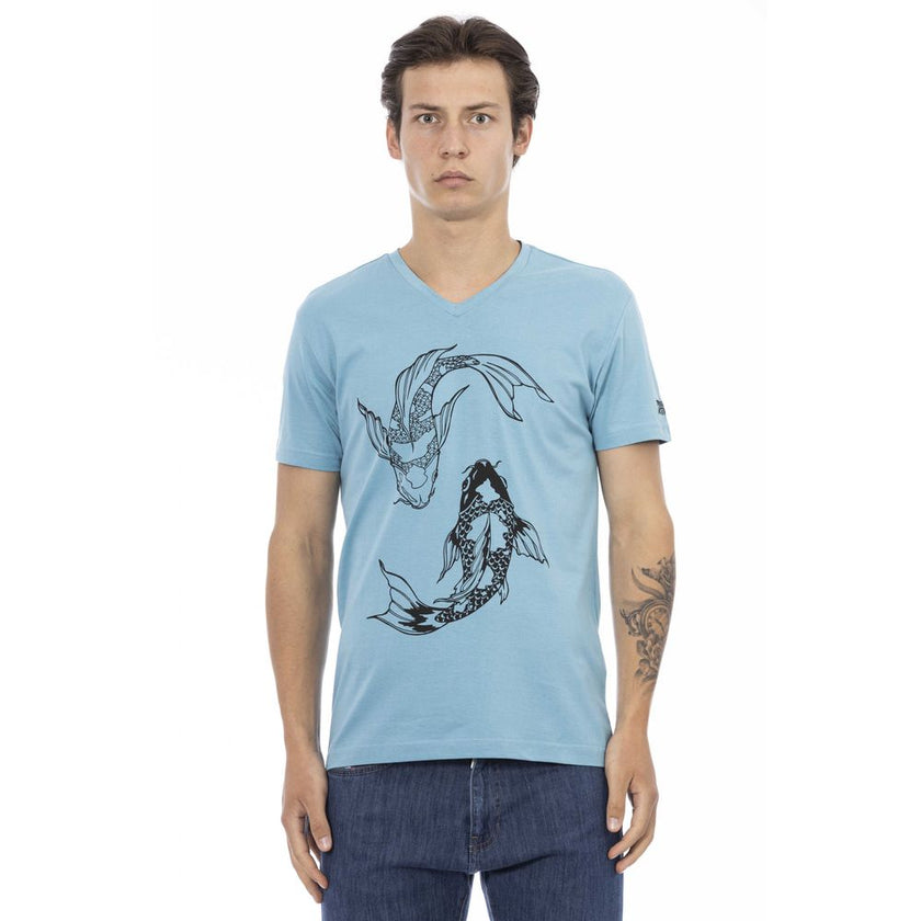 Trussardi Action Hellblaues Polyester-T-Shirt