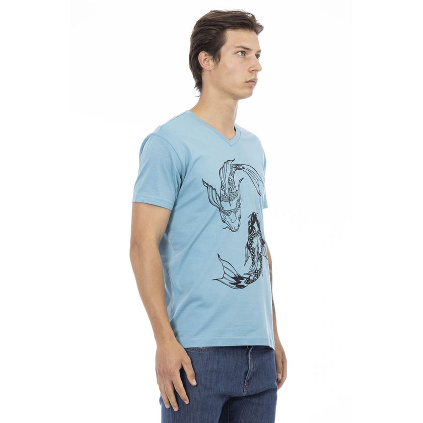 Trussardi Action Hellblaues Polyester-T-Shirt
