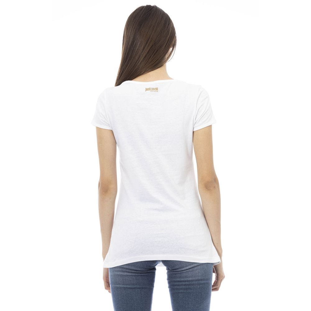 Just Cavalli Women's White Cotton T-Shirt