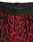 Dolce & Gabbana Rote Bermudashorts mit Leopardenmuster aus Viskose
