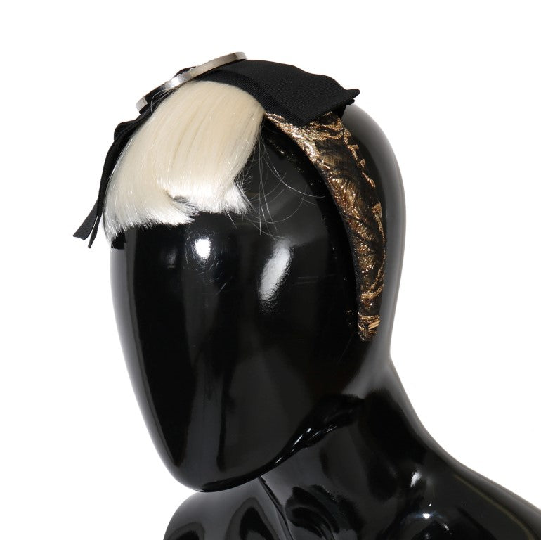 Dolce & Gabbana Black Crystal White Tiara Headband