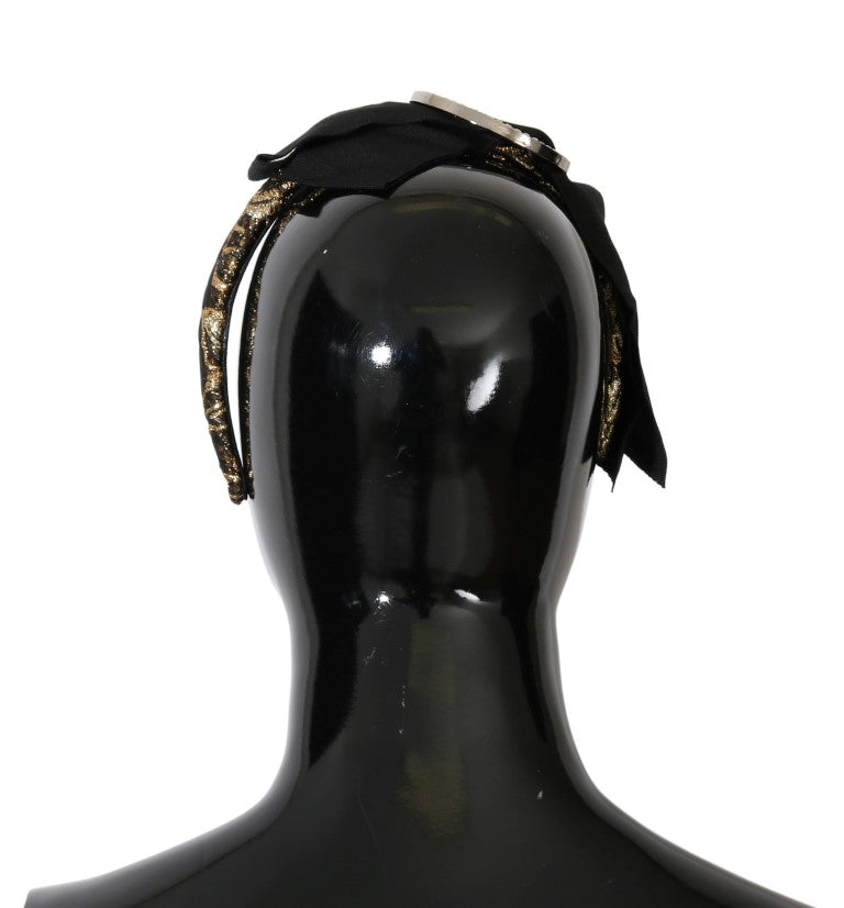 Dolce & Gabbana Black Crystal White Tiara Headband