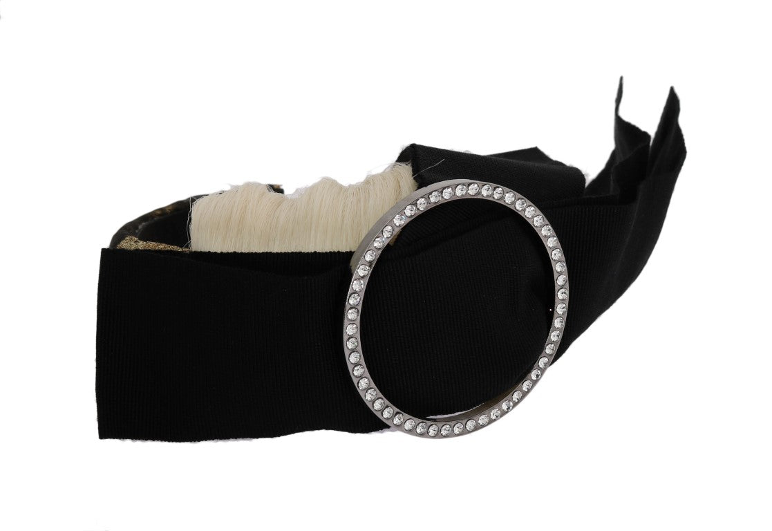 Dolce & Gabbana Black Crystal White Tiara Headband