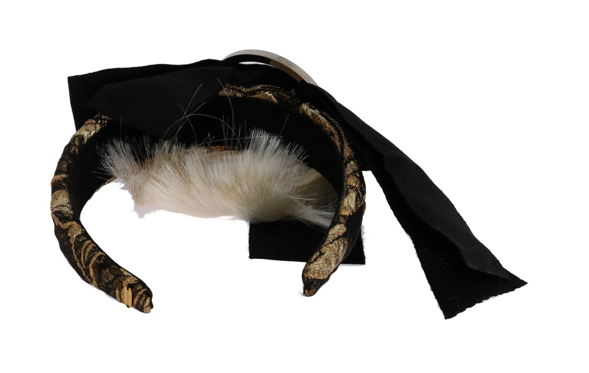 Dolce & Gabbana Black Crystal White Tiara Headband