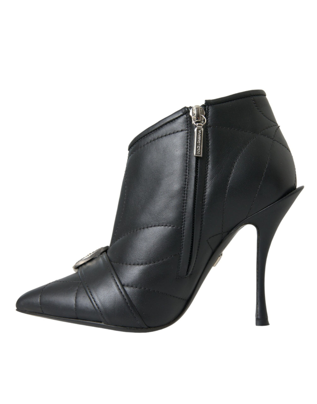 Dolce & Gabbana Black Devotion Quilted Buckle Boots Shoes