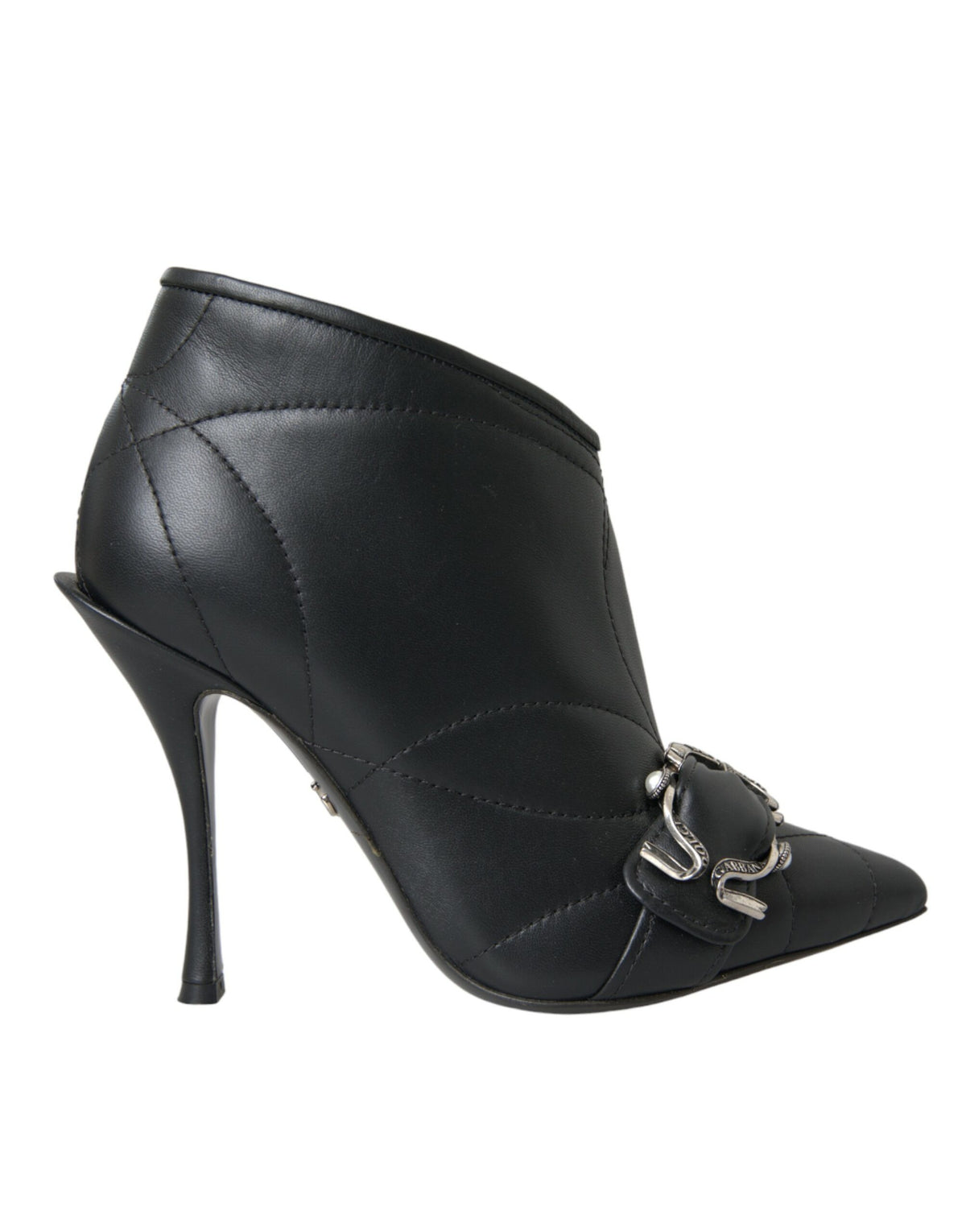 Dolce & Gabbana Black Devotion Quilted Buckle Boots Shoes