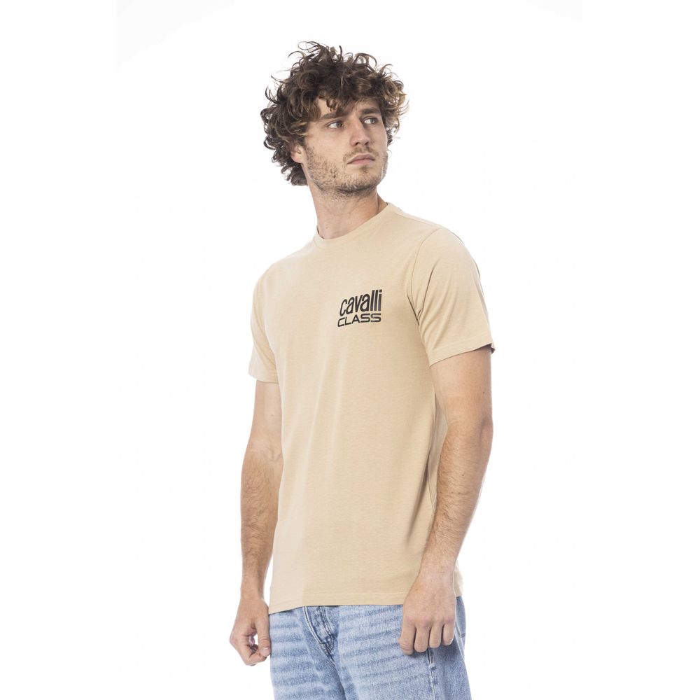 Cavalli Class Beige Baumwoll-T-Shirt für Herren