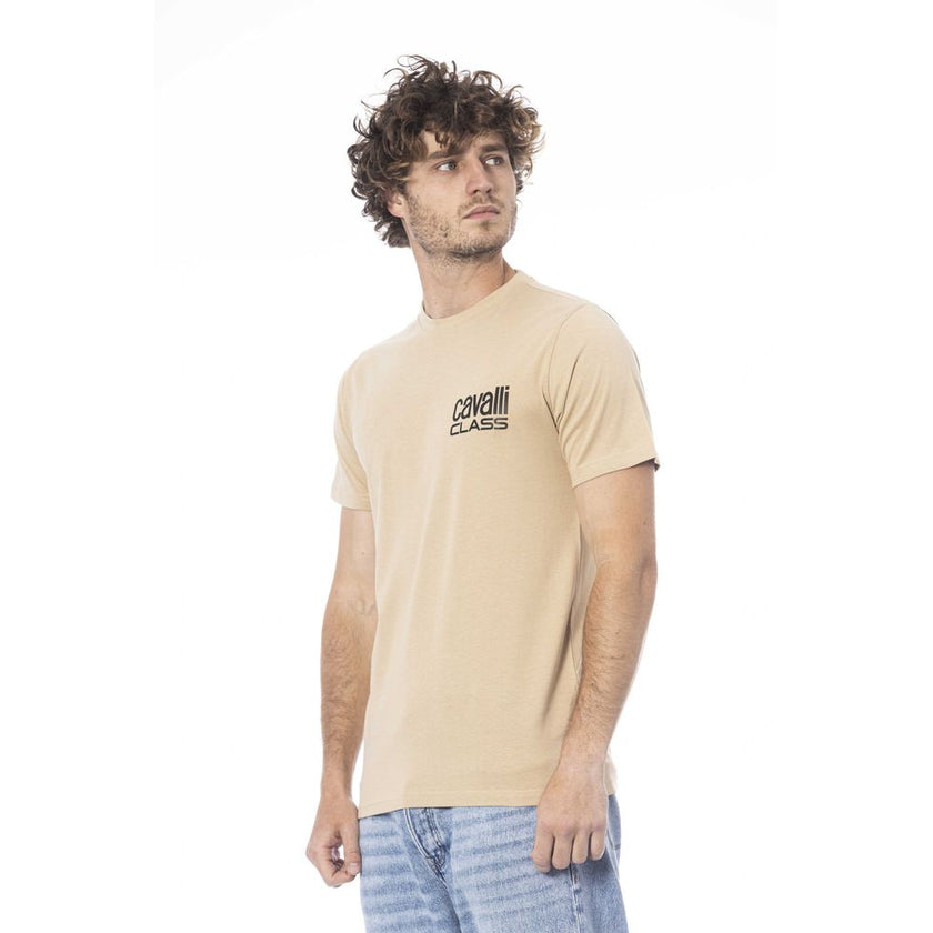 Cavalli Class Beige Baumwoll-T-Shirt für Herren