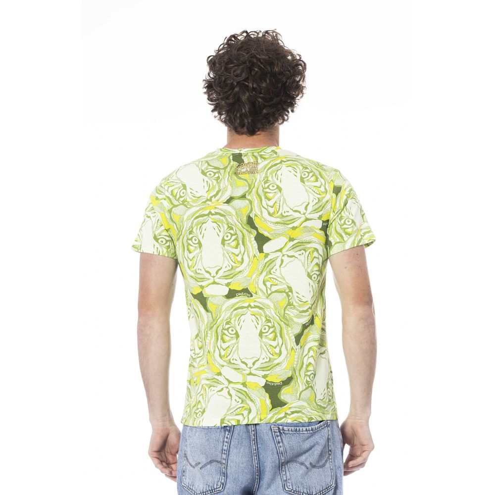 Cavalli Class Grünes Baumwoll-T-Shirt für Herren