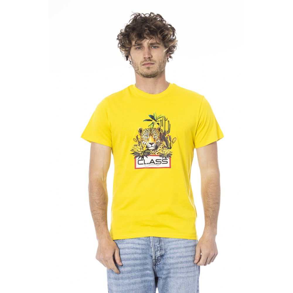 Cavalli Class Men's Yellow Cotton T-Shirt