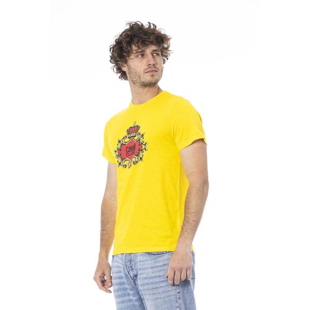 Cavalli Class Herren T-Shirt aus gelber Baumwolle