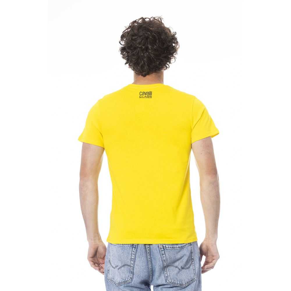 Cavalli Class Herren T-Shirt aus gelber Baumwolle