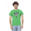 Cavalli Class Grünes Baumwoll-T-Shirt für Herren
