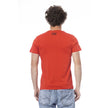 Cavalli Class Rotes Baumwoll-T-Shirt für Herren