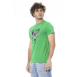 Cavalli Class Grünes Baumwoll-T-Shirt für Herren