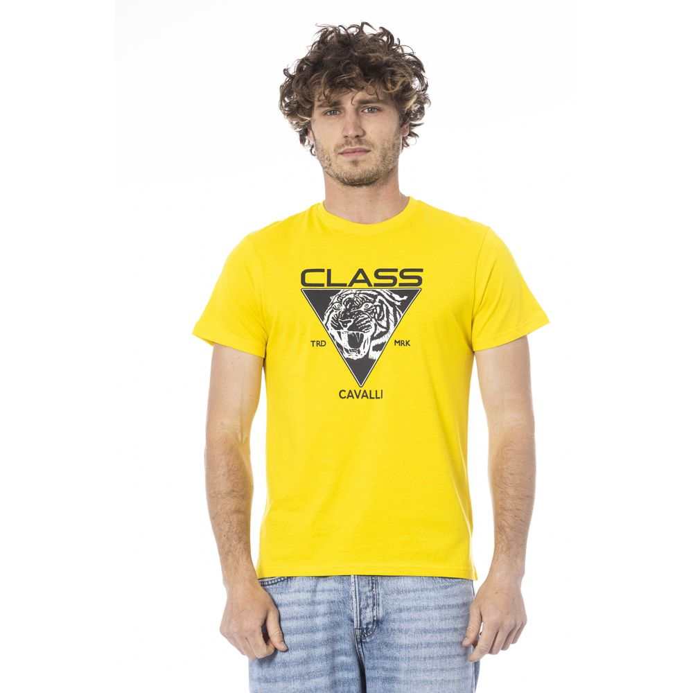 Cavalli Class Men's Yellow Cotton T-Shirt