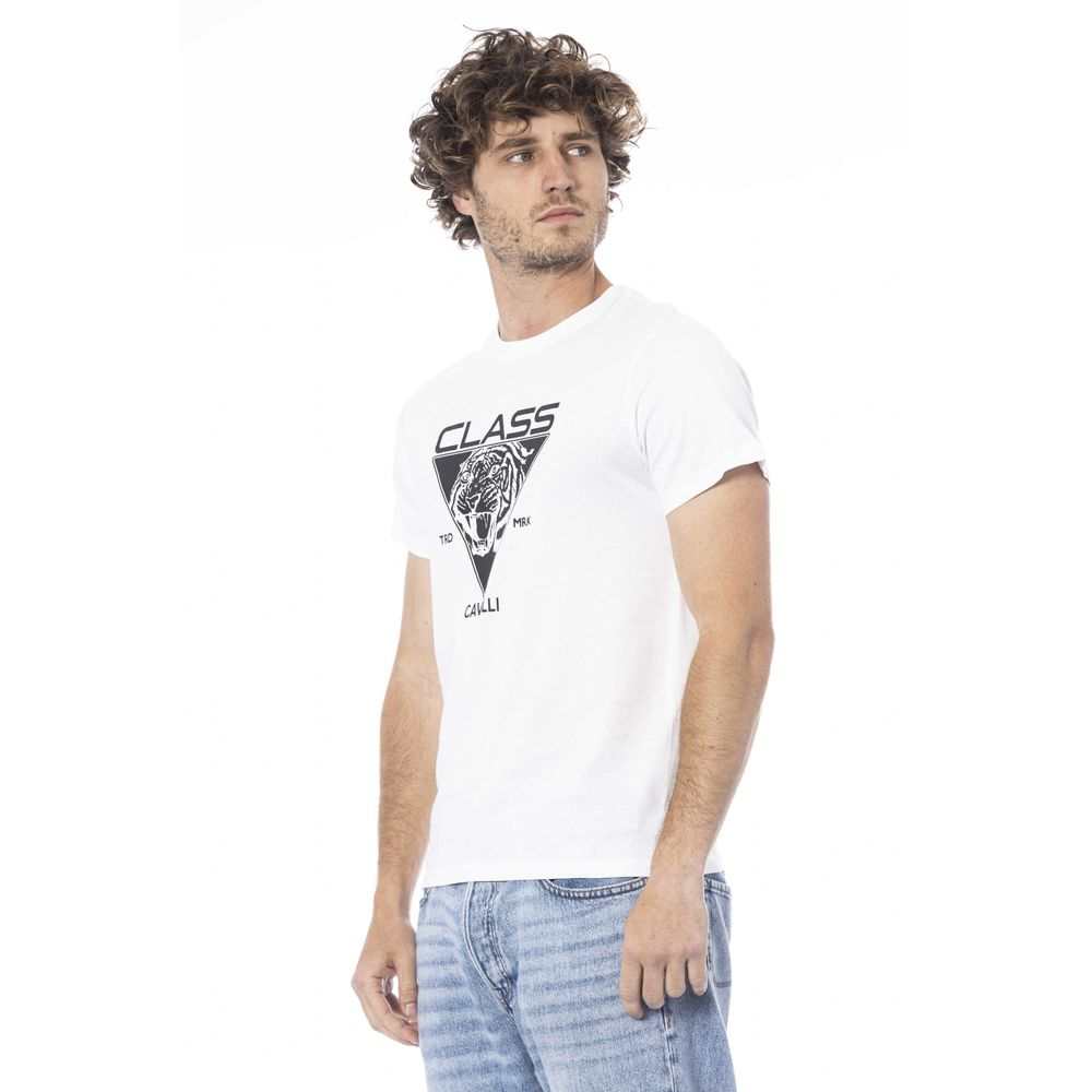 Cavalli Class Men's White Cotton T-Shirt