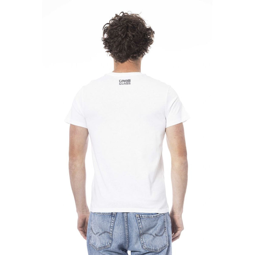 Cavalli Class Weißes Baumwoll-T-Shirt für Herren