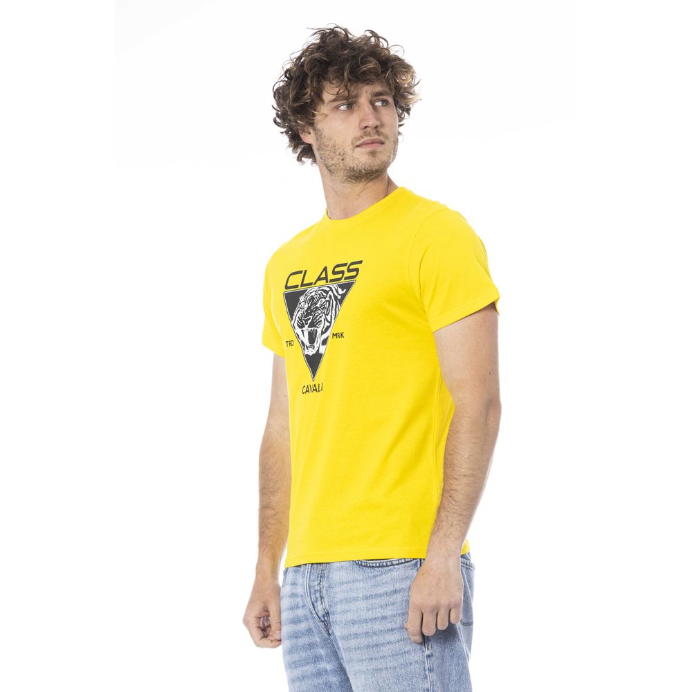 Cavalli Class Herren T-Shirt aus gelber Baumwolle