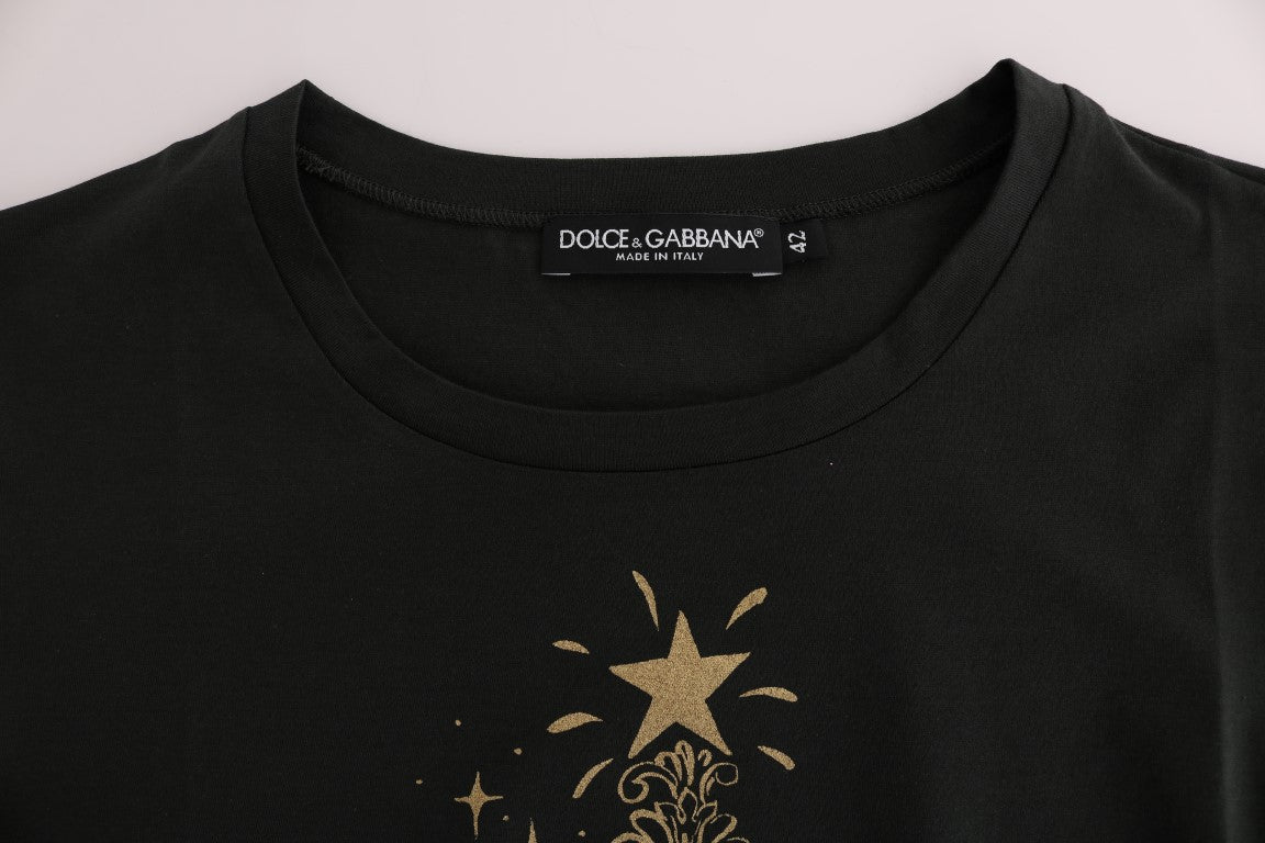 Dolce & Gabbana Green Cotton 2017 Motif T-Shirt