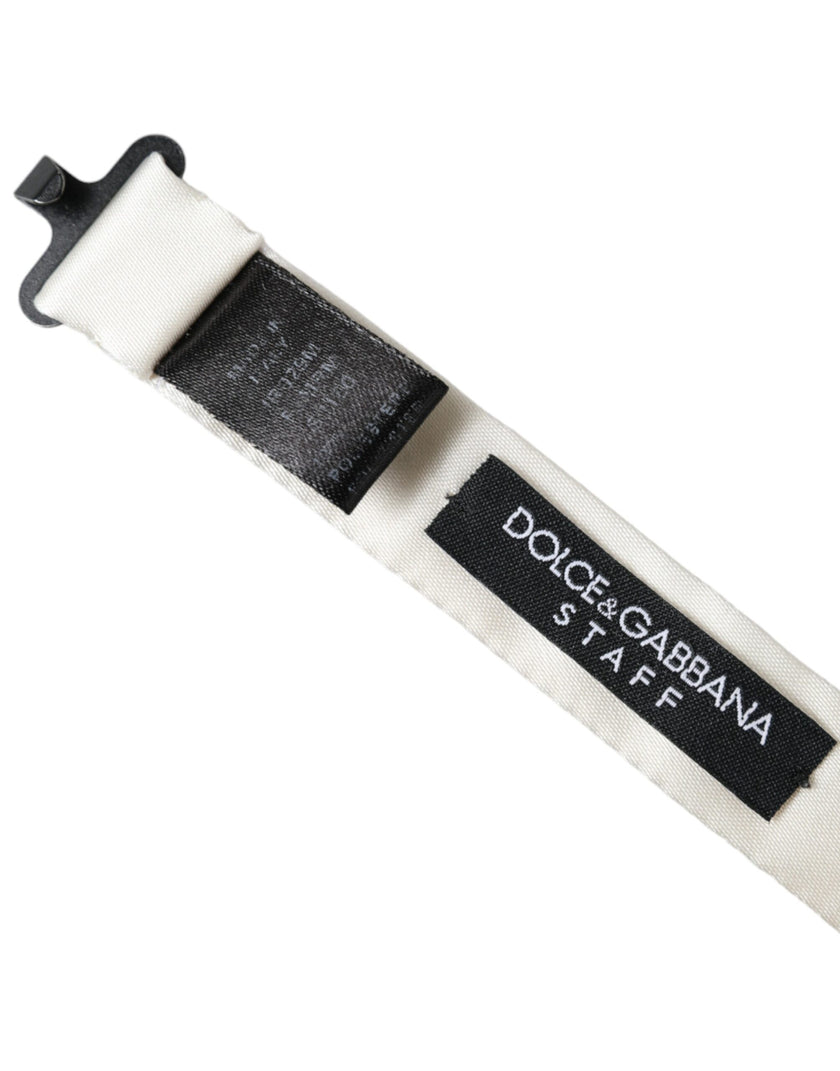 Dolce & Gabbana Weiß Schwarz Polka Dot Polyester Fliege Männer