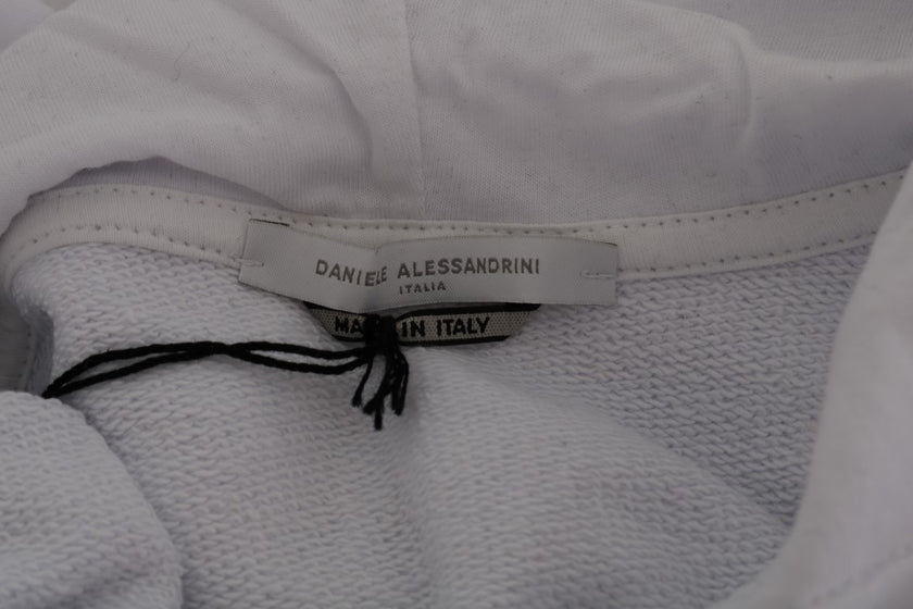 Daniele Alessandrini Weißer Pullover Hodded Baumwollpullover