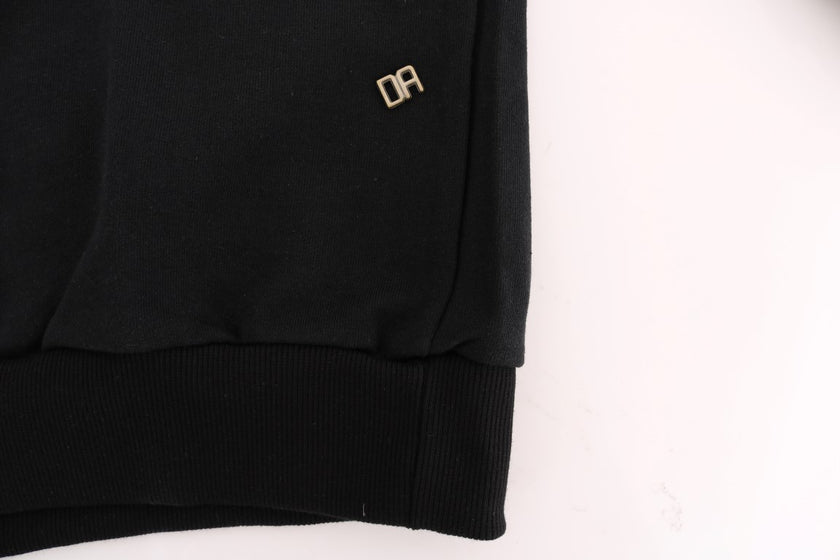 Daniele Alessandrini Schwarzer Gym Casual Baumwollpullover mit Kapuze
