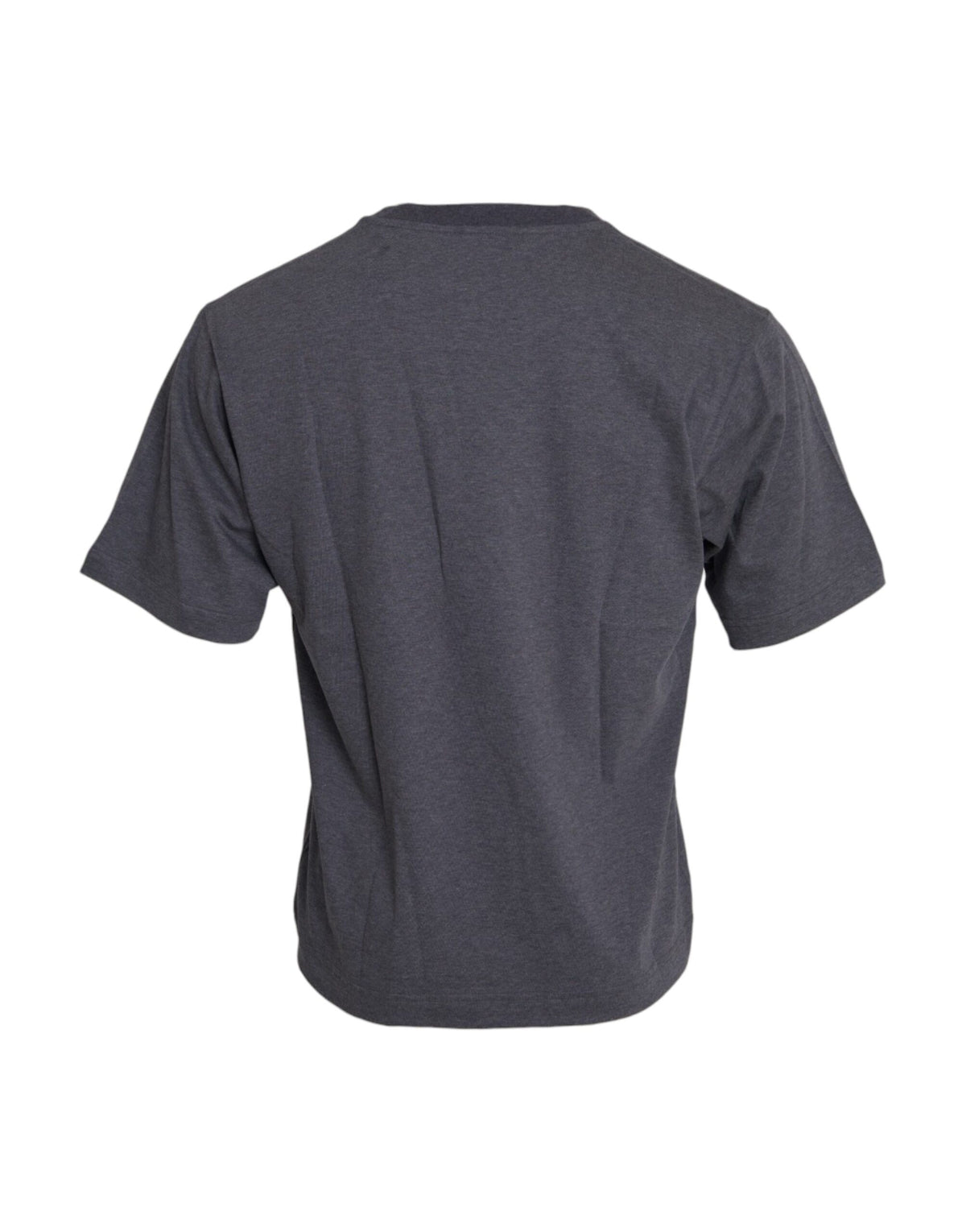 Dolce & Gabbana Gray Cotton Crew-Neck Short-Sleeve T-Shirt