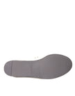 Dolce & Gabbana Weiß Grau Leder Slip Mocassin Schuhe Loafer