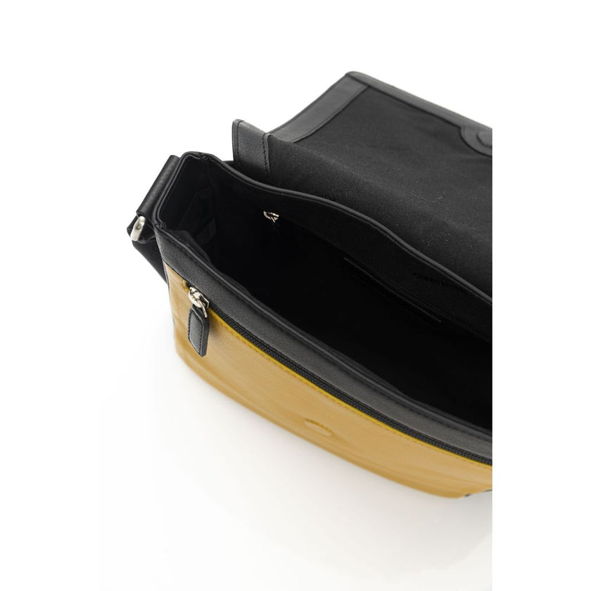 Cerruti 1881 Gelbe Leder-Crossbody-Tasche für Damen