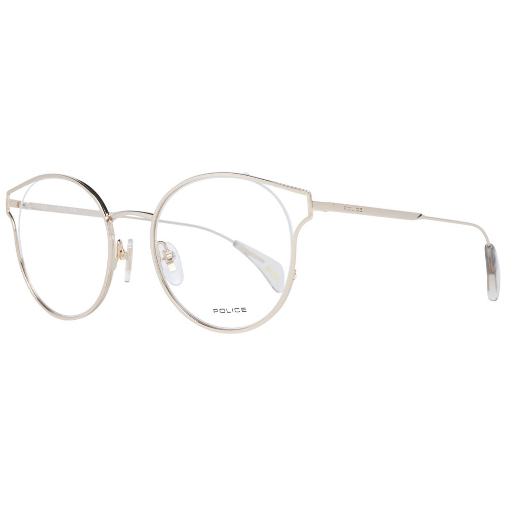 Police glasses with rose gold metal and plastic frames