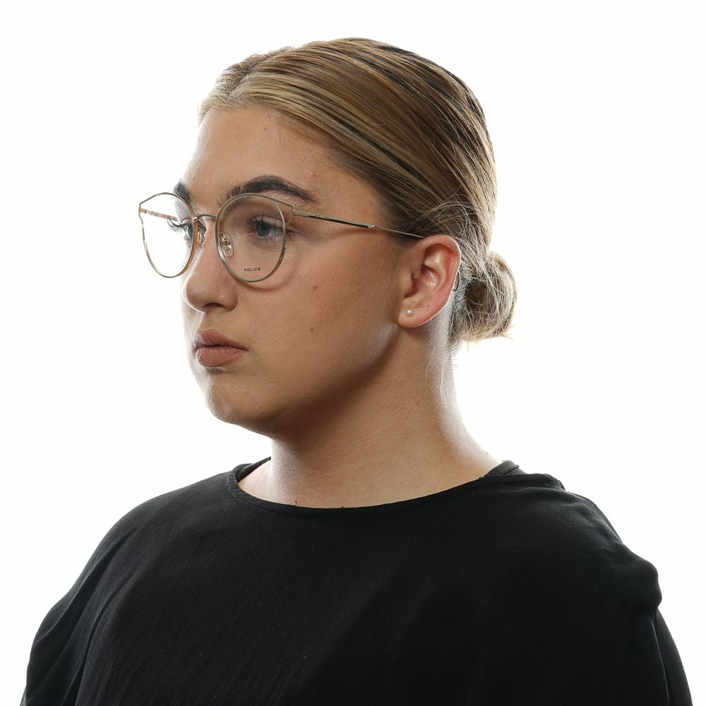 Police glasses with rose gold metal and plastic frames