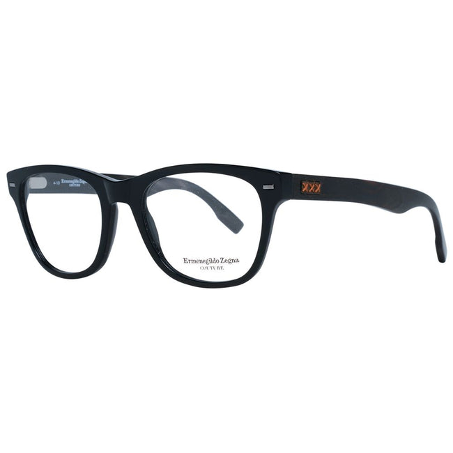 Ermenegildo Zegna schwarze Herrenkunststoffbrille im trapezförmigen Vollranddesign