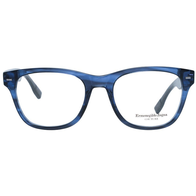 Ermenegildo Zegna blaue Herren Kunststoffbrille mit trapezförmigem Vollrand und Federscharnier