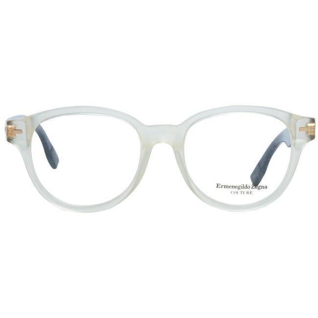 Ermenegildo Zegna transparente Kunststoffbrille Herren rund Vollrand mit Federscharnier und Marken-Etui