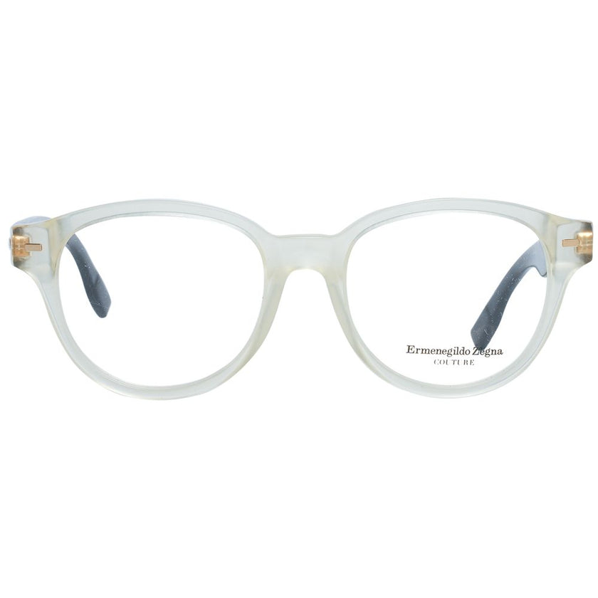 Ermenegildo Zegna transparente Kunststoffbrille Herren rund Vollrand mit Federscharnier und Marken-Etui