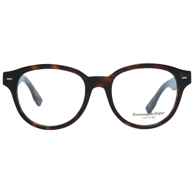 Ermenegildo Zegna Herrenbrille braune Kunststofffassung rund Vollrand mit Federscharnier und Marken-Etui