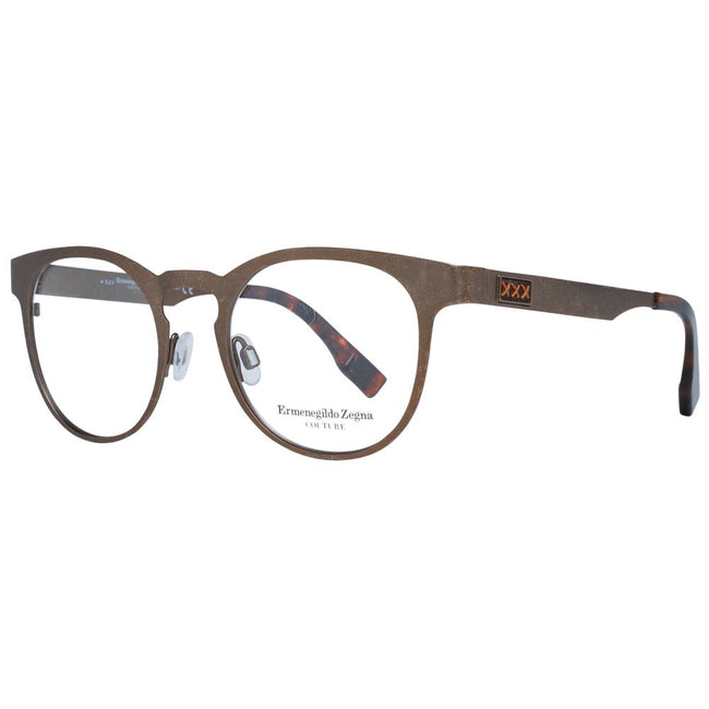Ermenegildo Zegna Herrenbrille Bronze Titan Rund Vollrand mit Demogläsern und Marken-Etui