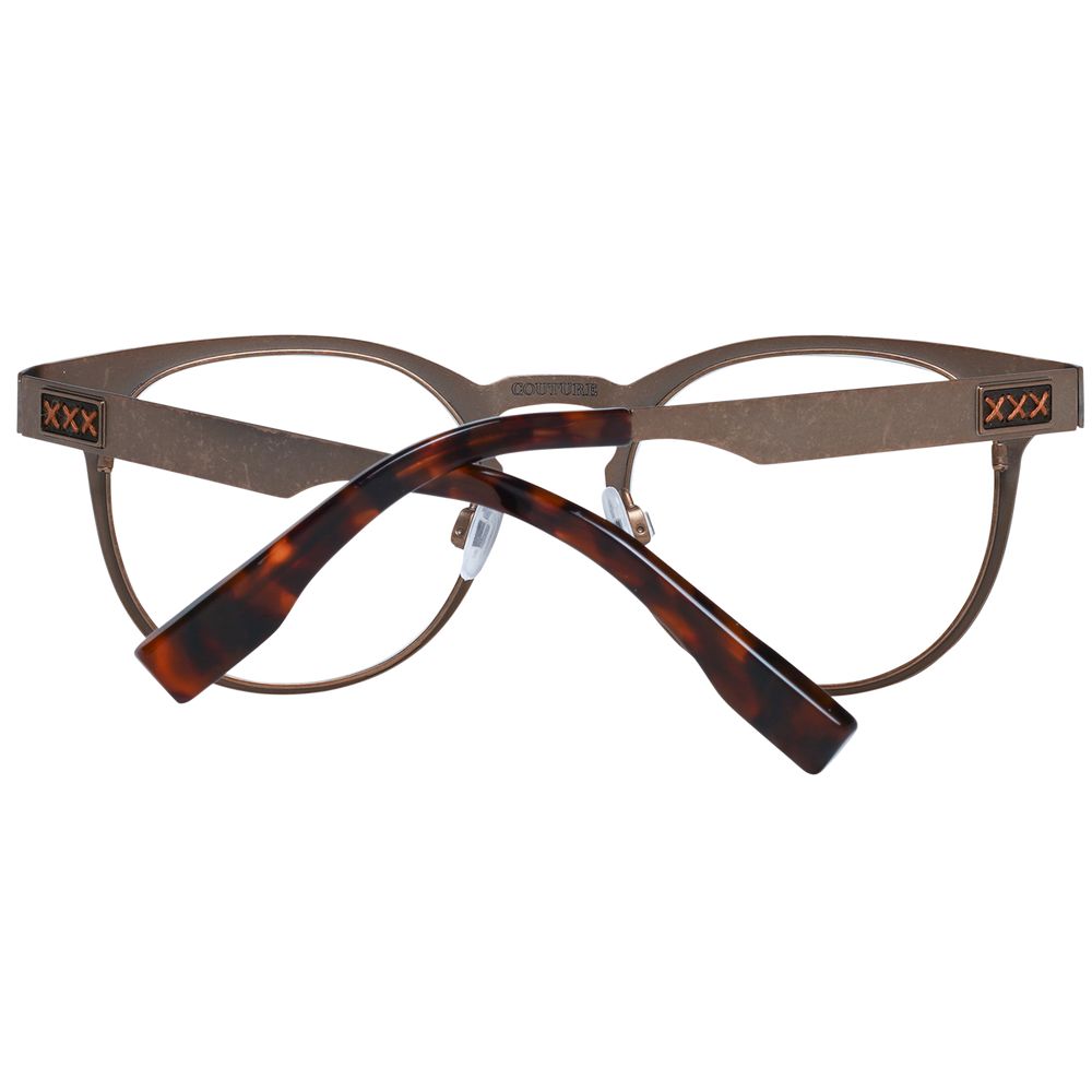 Ermenegildo Zegna Herrenbrille Bronze Titan rund Vollrand mit Demogläsern und Marken-Etui