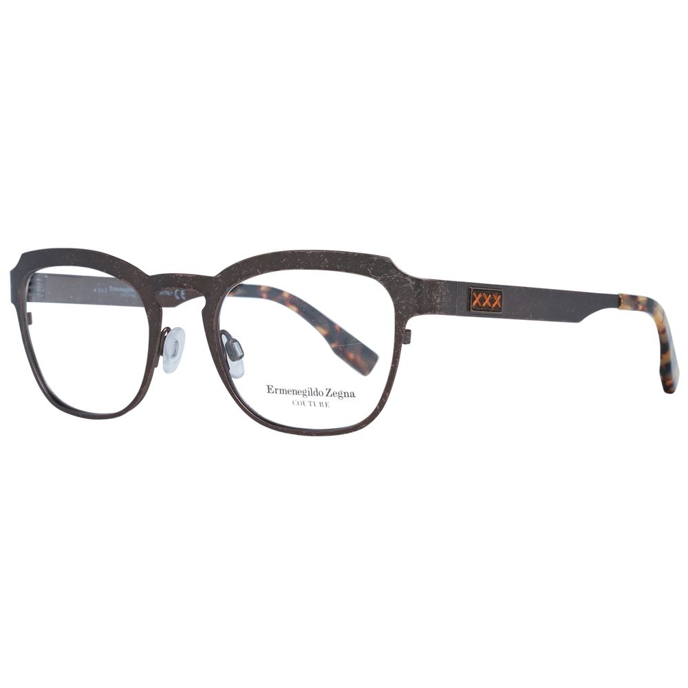 Ermenegildo Zegna Herren Brille in Bronze mit Titansche Rahmen und trapezförmigen Kunststoffgläsern ohne Extras