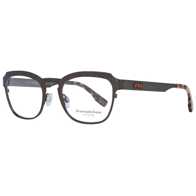 Ermenegildo Zegna Herren Brille in Bronze mit Titansche Rahmen und trapezförmigen Kunststoffgläsern ohne Extras
