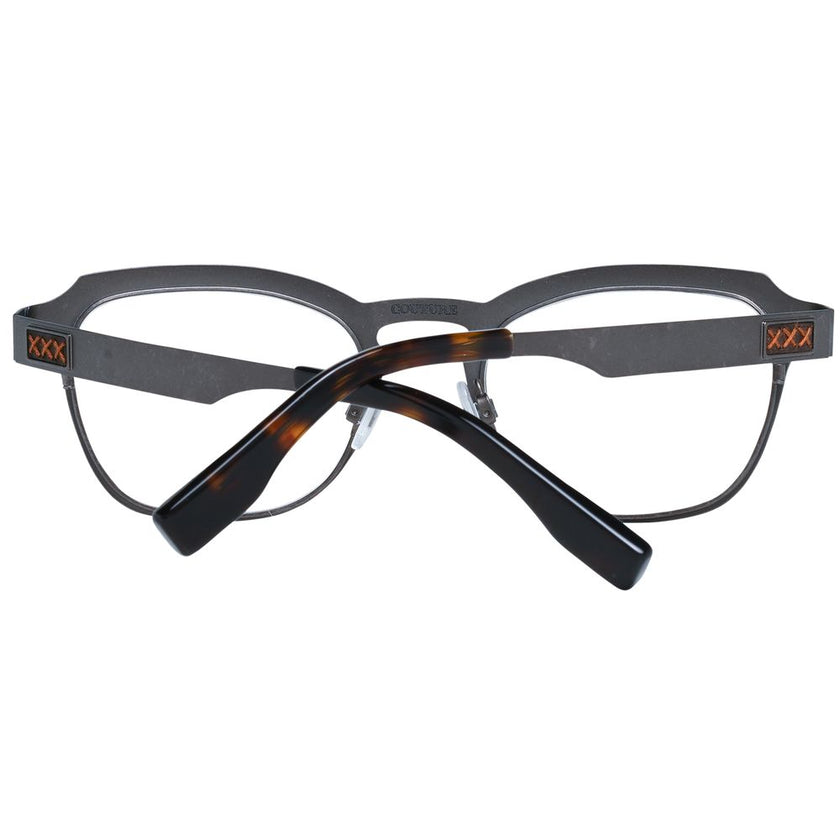 Ermenegildo Zegna Graue Titan-Brillenfassung