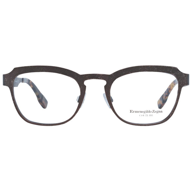 Ermenegildo Zegna Herrenbrille Bronze Titan Vollrand Trapezform mit Kunststoffgläsern ohne Extras
